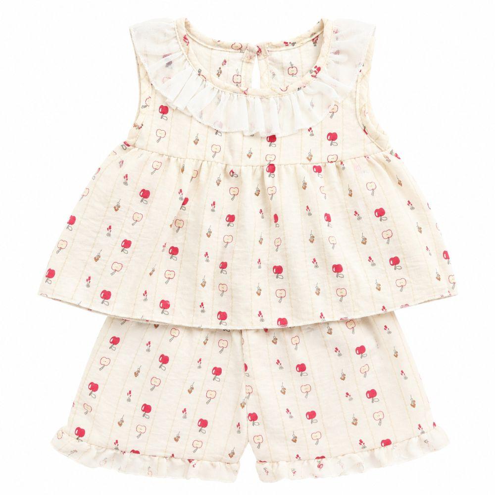 Floral Print Two-Piece Sleeveless Princess Set 1-4Y Top + Shorts Set Sleeveless Outfit Toddler
