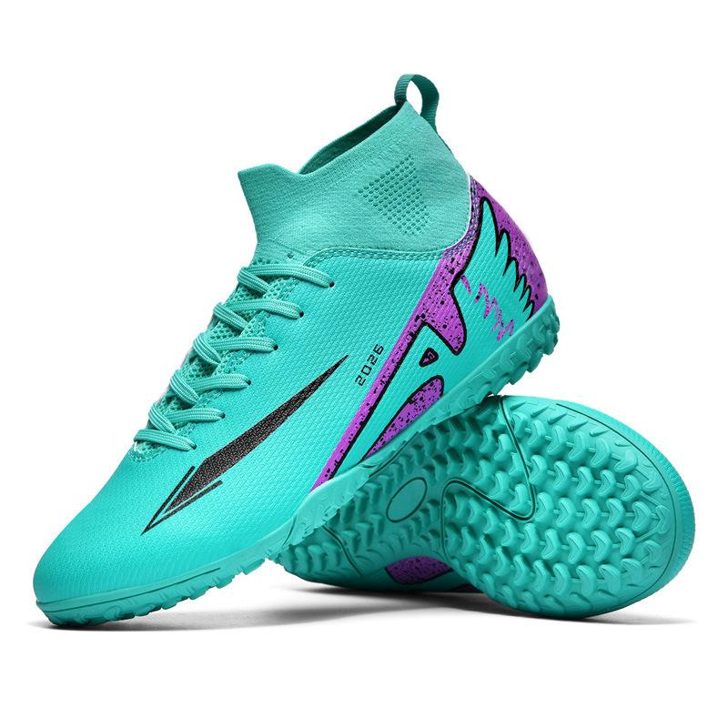 

New high-top football shoes with broken nails, lawn spikes, boys, girls and teenagers training shoes 45
