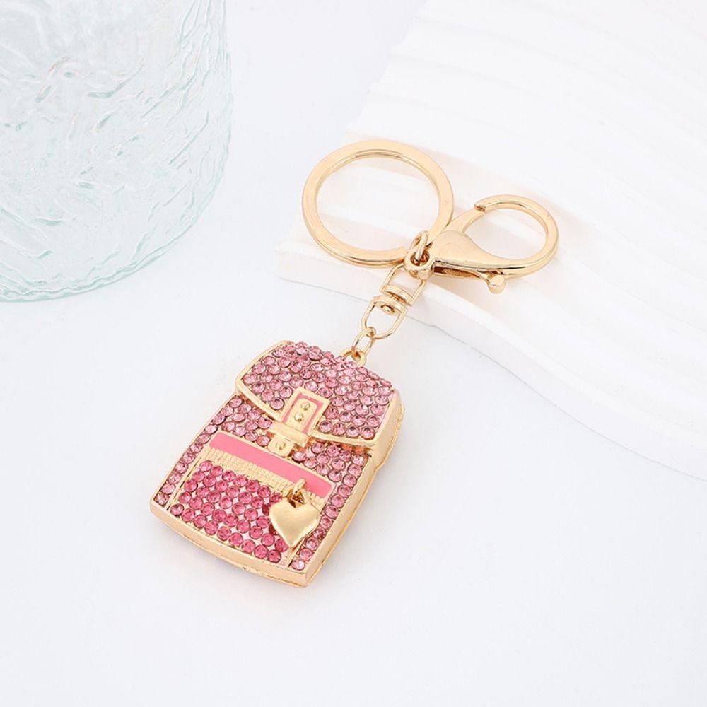 Color Mixing Car Key Pendant Fully-jewelled Bag Accessories Pendant Bag Shaped Keychain  Unisex