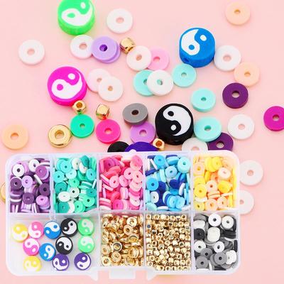 1020 Stück/Set 6 mm weiche Ton-/weiche Keramikperlen im gemischten Stil für die Schmuckherstellung