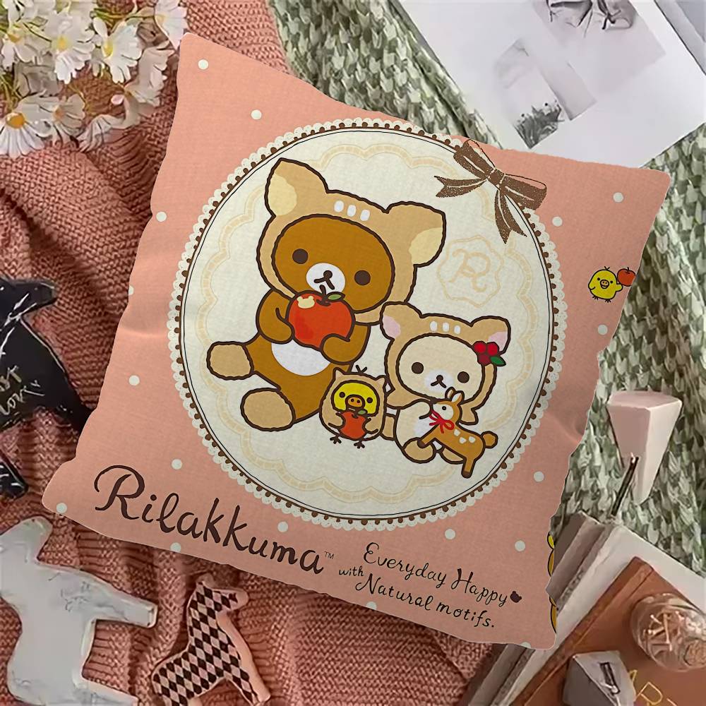 Japan Anime Cute Cartoon R-Rilakkuma Cushion Cover Inches Farmhouse Decor Home Throw Pillow Covers For Couch Decorations