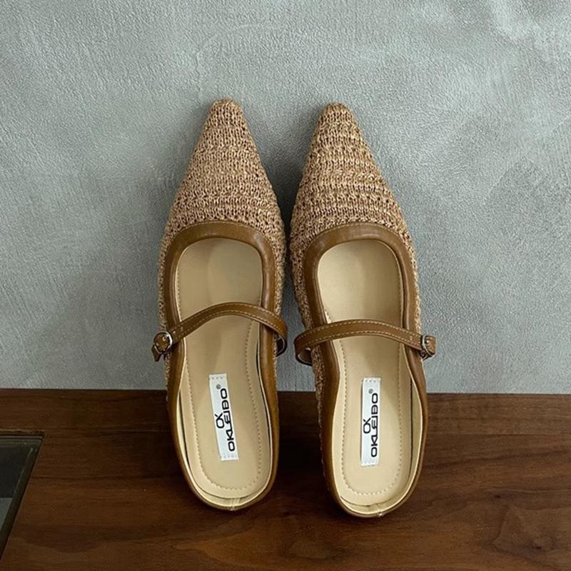Fashion SUOJIALUN 2025 Summer New Women Slipper Fashion Weave Hemp Slip On Mules Shoes Soft Flat Heel Outdoor Dress Sandal Shoes