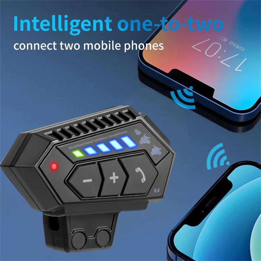 Bluetooth 5.4 Helmet Headset Motorcycle Waterproof Earphone MP3 Music Player Speaker Wireless Hands-free Call Phone Kit for Moto