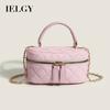 IELGY Niche Design Sweet Female Bag Chain Box Bag Embroidered Thread Diamond Shoulder Messenger Bag Portable