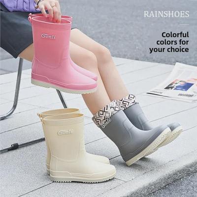 Leichte, wasserdichte Regenstiefel für Damen mit mittlerem Schaft - Europäische und amerikanische Mode