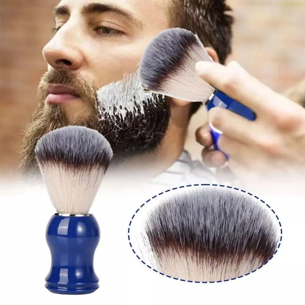 

Plastic Handle Men s Shaving Brush Men Facial Beard Cleaning Appliance синій