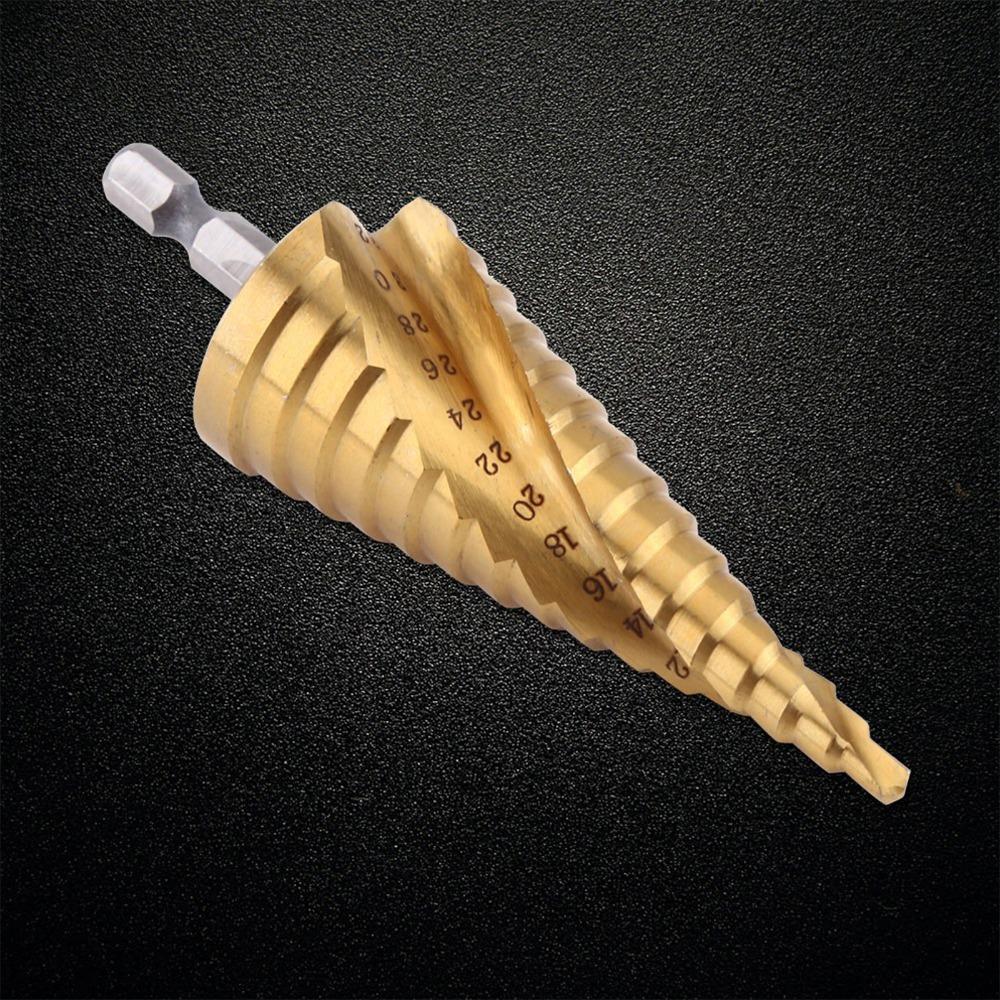 Hex Shank Step Drill Bit Titanium Coated Titanium Coated Drill Bit  Drilling Wood