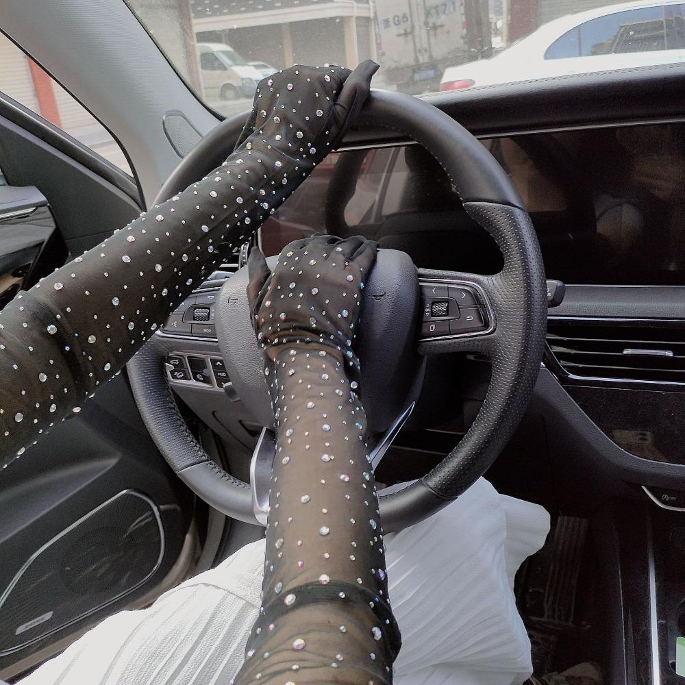 Transparent Long Gloves Mesh Bride Wedding Gloves Fashion Sun Protection Mittens Women