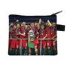 Borsa cambio per bambini stella del calcio Borsa porta carte portatile Borsa porta monete chiavi in poliestere Borsa a pochette