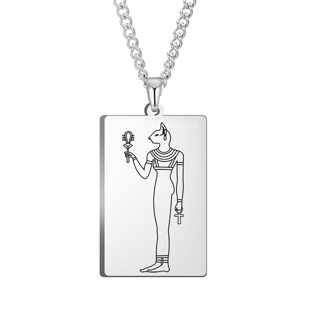 Dawapara Ancient Egyptian Deity Pendant Necklace God Horus Anubis Goddess Isis Amulet Stainless Steel Jewelry