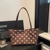 Borsa a tracolla da pendolare - Borsa tote con stampa a pois grandi - Borsa a spalla singola