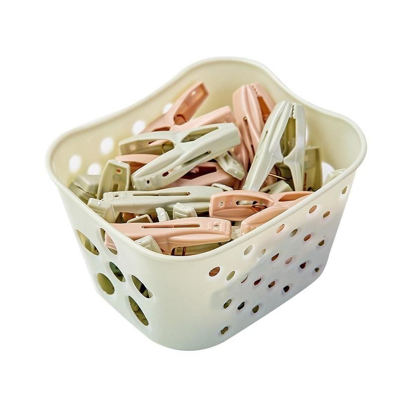 Strong Windproof Clothes Drying Clip Small Clip with Basket for Underwear and ClothesHousehold Plastic Bed Sheet Clothes Drying Clip