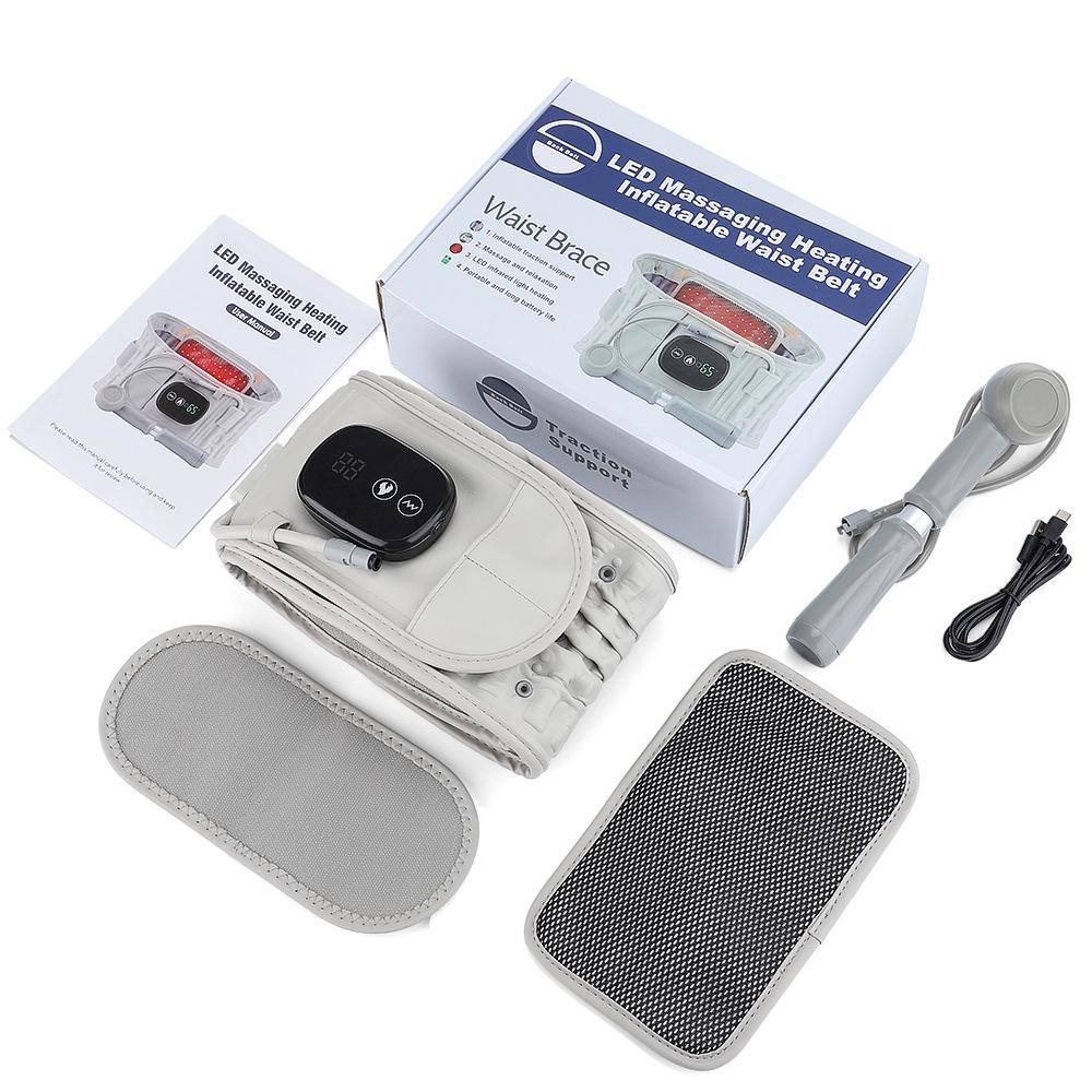 Electric Heated Lumbar Support Belt with Vibration Massage and Red Light Therapy One Size