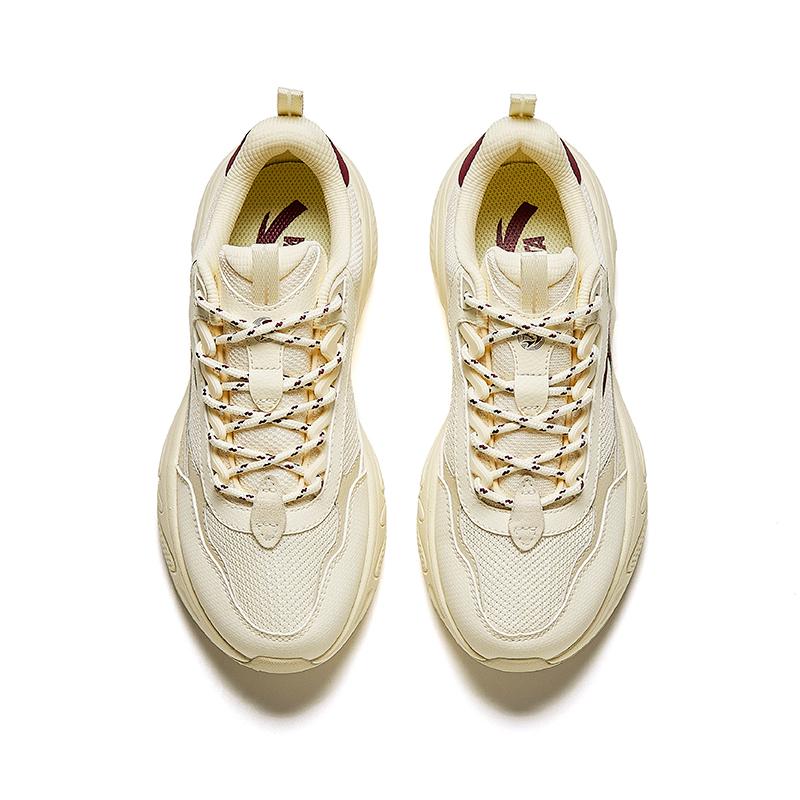 Anta Stars Cushioning Wear-Resistant Low-Top Casual Shoes Women's White Red Sneakers 922428837-6