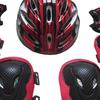 Set di 7 protezioni sportive da esterno per adulti: Ginocchia, Gomiti, Mani e Casco Regolabile