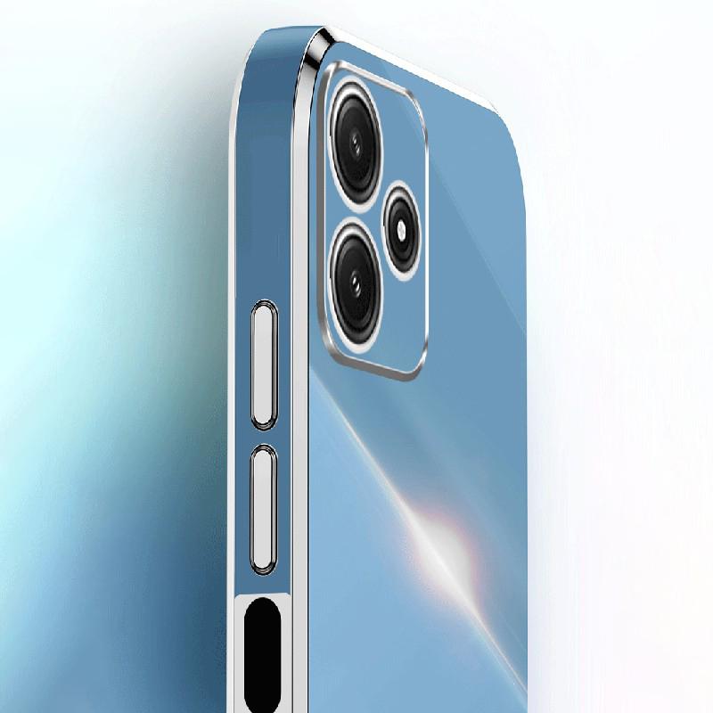 XINLI For Xiaomi Redmi Note 12R 5G Case Electroplated Gold Edge TPU Phone Back Cover