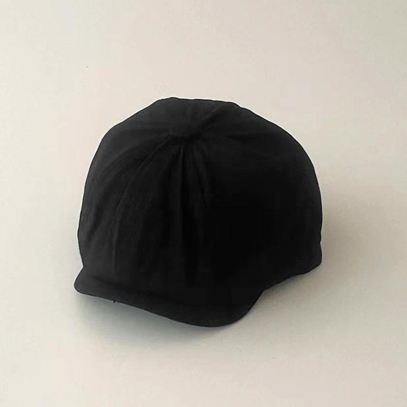 

Модный детский берет однотонный с вышивкой буквы детская кепка газетчика повседневная для мальчиков и девочек солнцезащитная шляпа чёрный