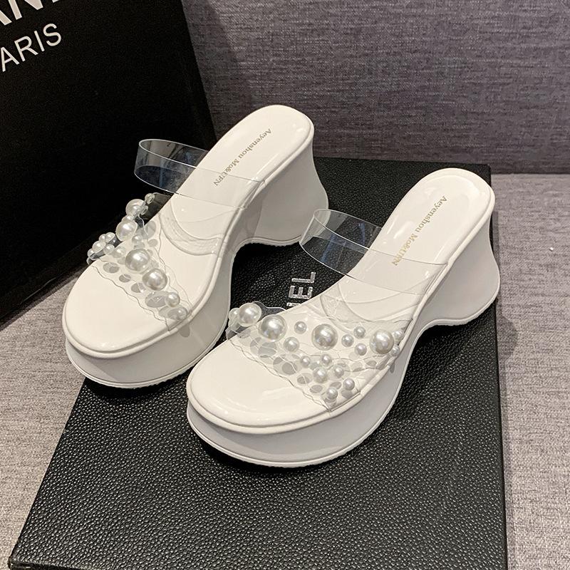 Fashion high heels women's spring summer new fashion with skirt sandals thick heel beautiful temperament versatile wear cool slippers