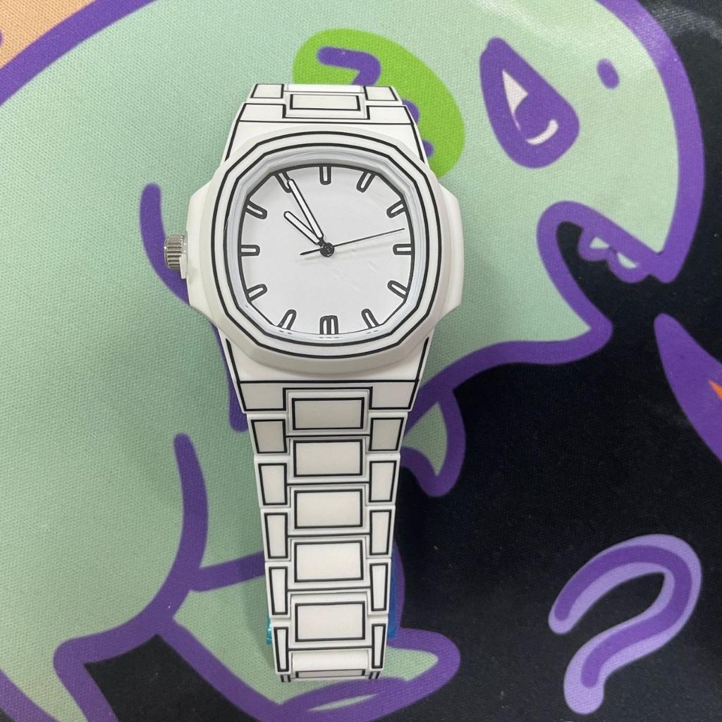 Personality Comic Style Fashion Big Dial Candy Color Trend Dopamine Hip Hop Quartz Watch
