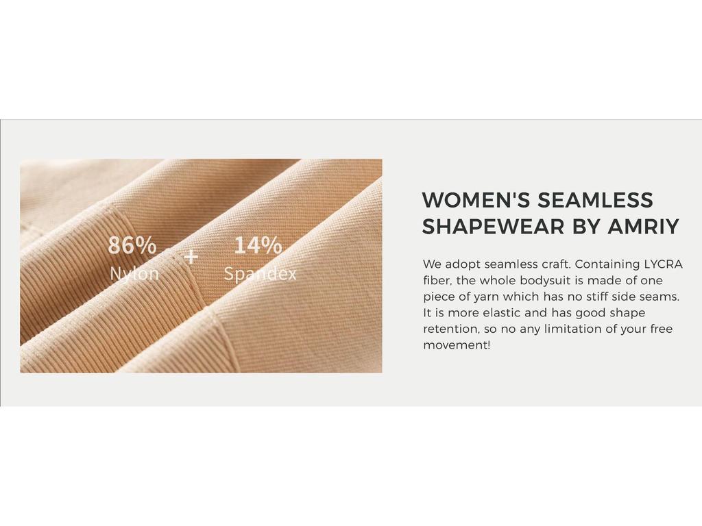 Seamless One-Piece Shaping Bodysuit with Bra, Abdomen Control & Hip Lift