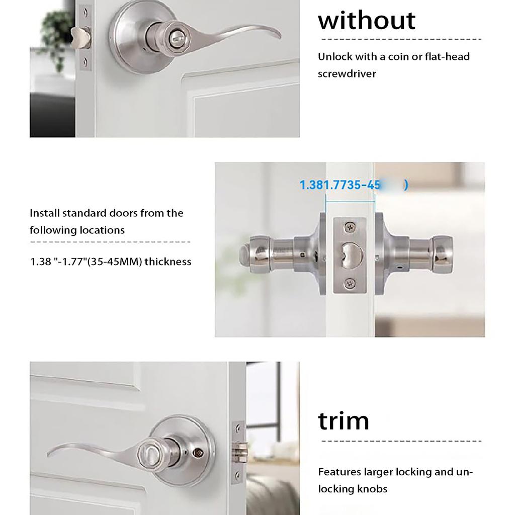 Keyed Entry Door Lever Lock Reversible Handle Universal Latch Door Handle Simple Installs for Right or Left Side Doors