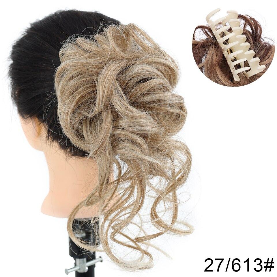 LUPU Synthetic Messy Curly Claw Clip In Hair Extension Chignon Donut Roller Hairpiece For Women Heat Resistant Fake Hair Bun