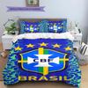 Brasilien Nationalmannschaft Muster Bettwäsche, Steppbett Set Bettbezug Kissenbezug Haus Geburtstag Geschenk(1 Bettbezug + 2 Kissenbezüge, ohne Füllung)
