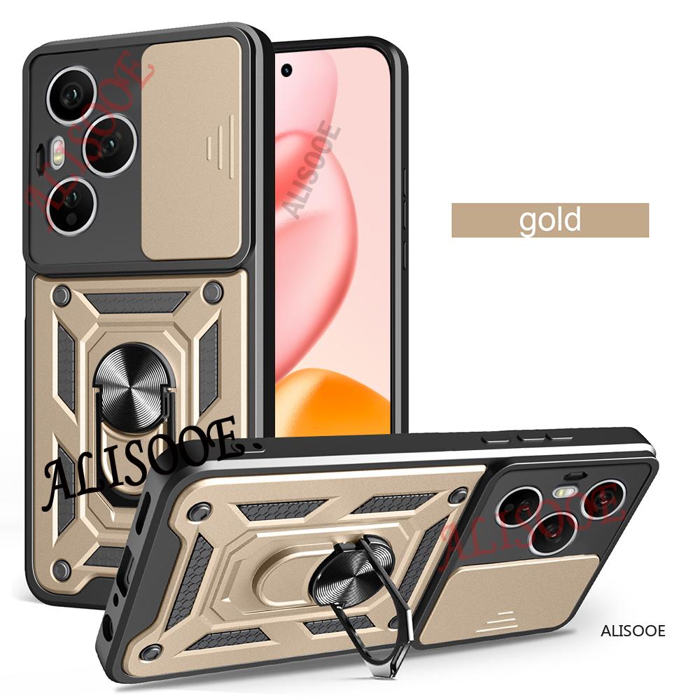 Hülle für Honor 400 Pro (Global) Hülle Schiebe-Kameraobjektiv Ringständer Halter Stoßfeste Handyhülle für Honor 400 Pro 5G Capa