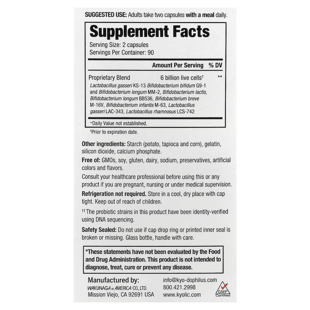 Kyo-Dophilus®, Multi 9 Probiotic, 180 Capsules