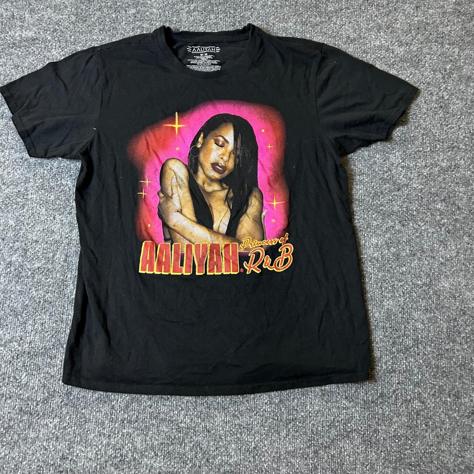 Aaliyah T Shirt Mens Size M Black Princess of R&B Graphic Short Sleeve Crew Neck M