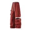 Men's Light Blue 2-in-1 Convertible Cargo Pants Detachable Wide Leg Shorts with Pockets