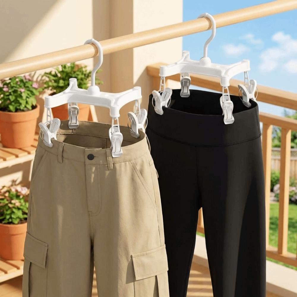 Efficient Underwear Drying Rack 360° Rotatable Garment Hanger H Shaped Trouser Hanger for Home