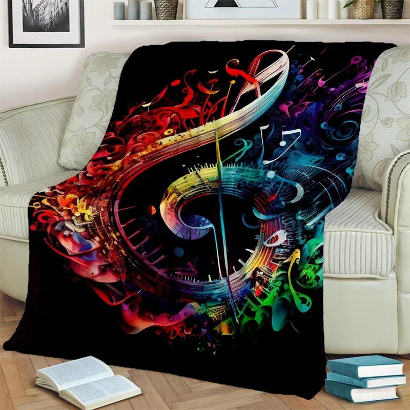 3D Colorful Musical Note Music Score Blanket,Soft Throw Blanket for Home Bedroom Bed Sofa Picnic Travel Office Cover Blanket Kid