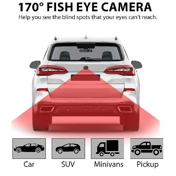 Universal 170° AHD/CVBS 1080P Fisheye Car Rear View Camera 360° Rotatable 90° Adjustable Night Vision Waterproof Easy Install