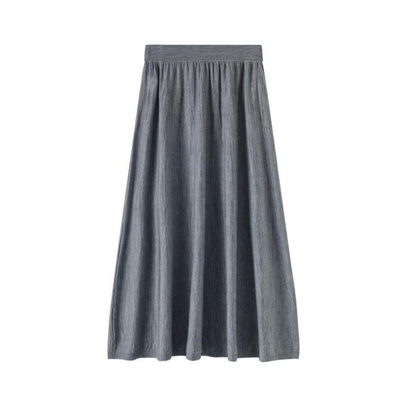 Le Kasha Fine Wool Women's Long Dress - Machine Washable, Autumn/Winter High-End Umbrella Skirt