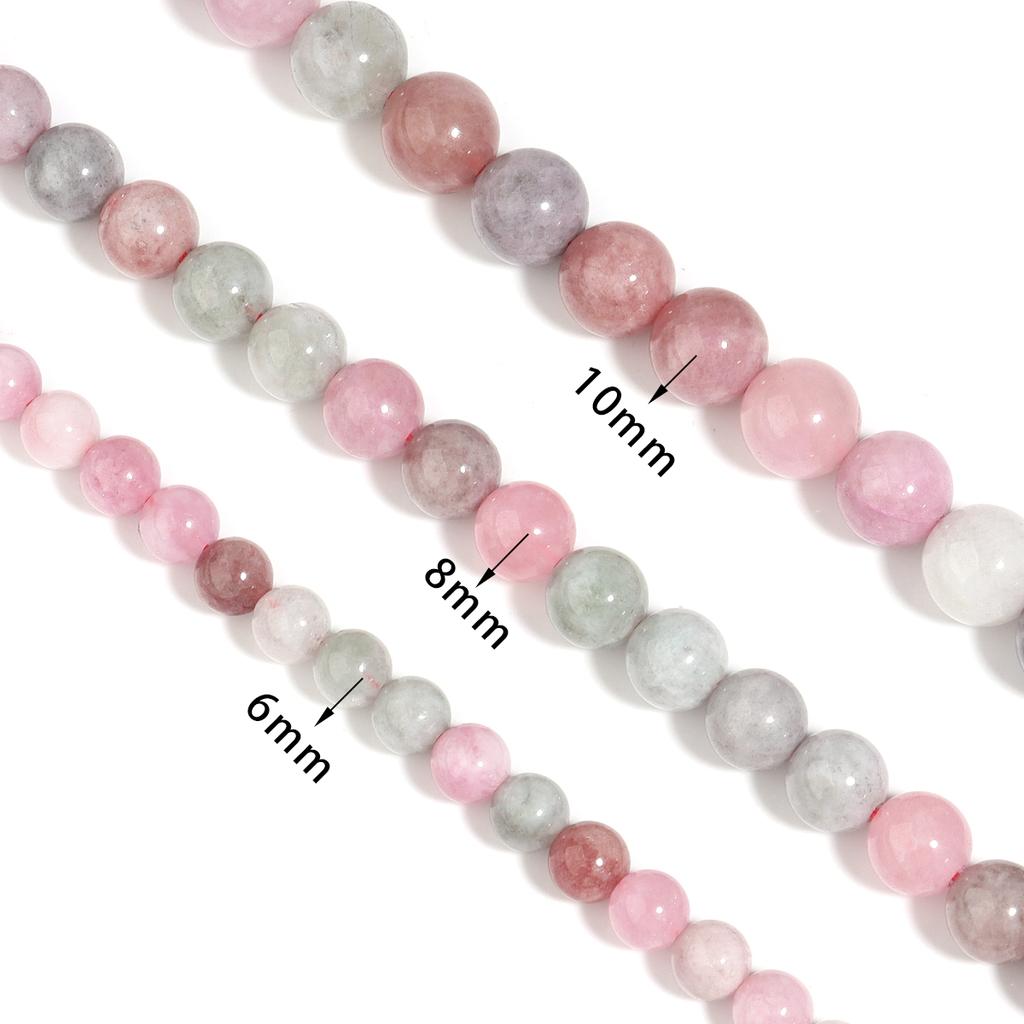 1 Filo 6/8/10mm Perline di Pietra Naturale Giada Colorata Rotonde Lente Distanziatrici Per Creazione Gioielli Braccialetti Fai da Te Collane Accessori