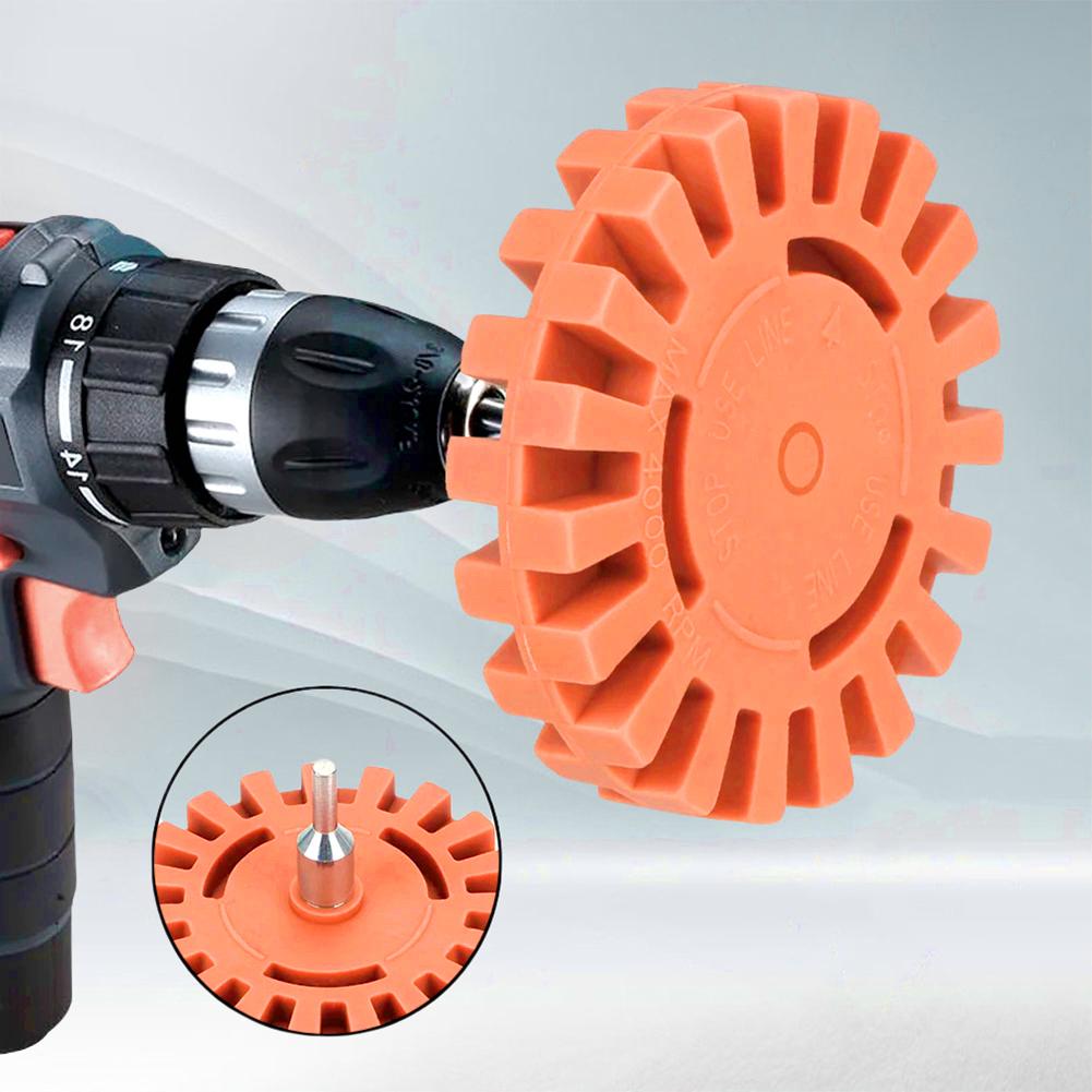 4inch Rubber Eraser Wheel with Drill Adapter Adhesive Remover Sticker Remover Remove Car Decals Vinyl & Stickers for Auto Body