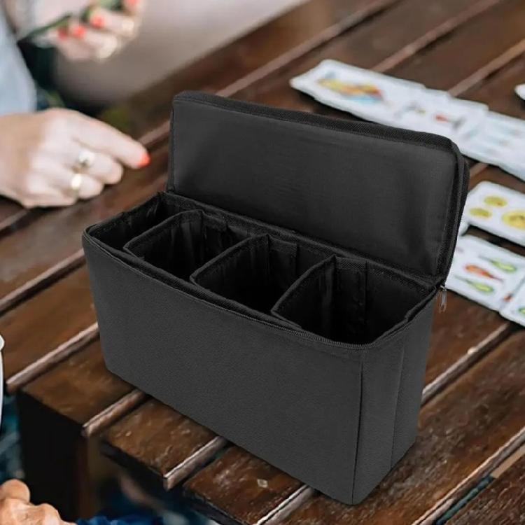 Folding Card Deck Case Organizers Gathering Card Toy Container Trading Card Storage Bag Card Storage Case with 3 Dividers