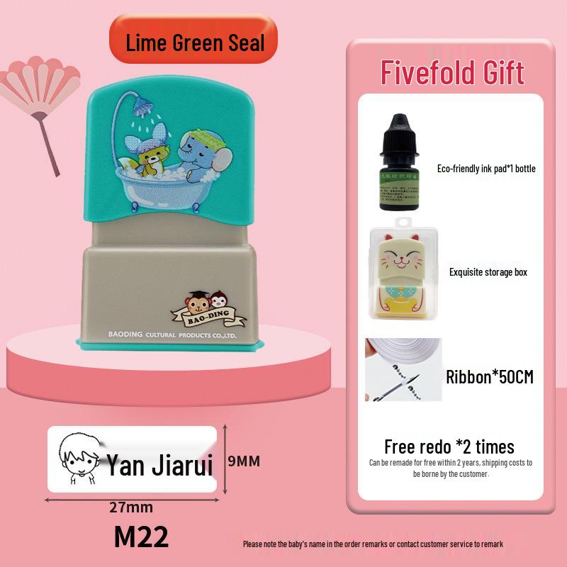 Custom Waterproof Name Stamp and Sticker Set for Children