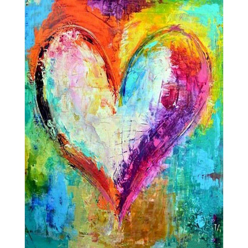 

GATYZTORY Painting By Numbers Frame Abstract Love Hearts Coloring On Numbers For Adults On Canvas Diy Crafts Wall Decors Gift 30x20cm no frame чистый