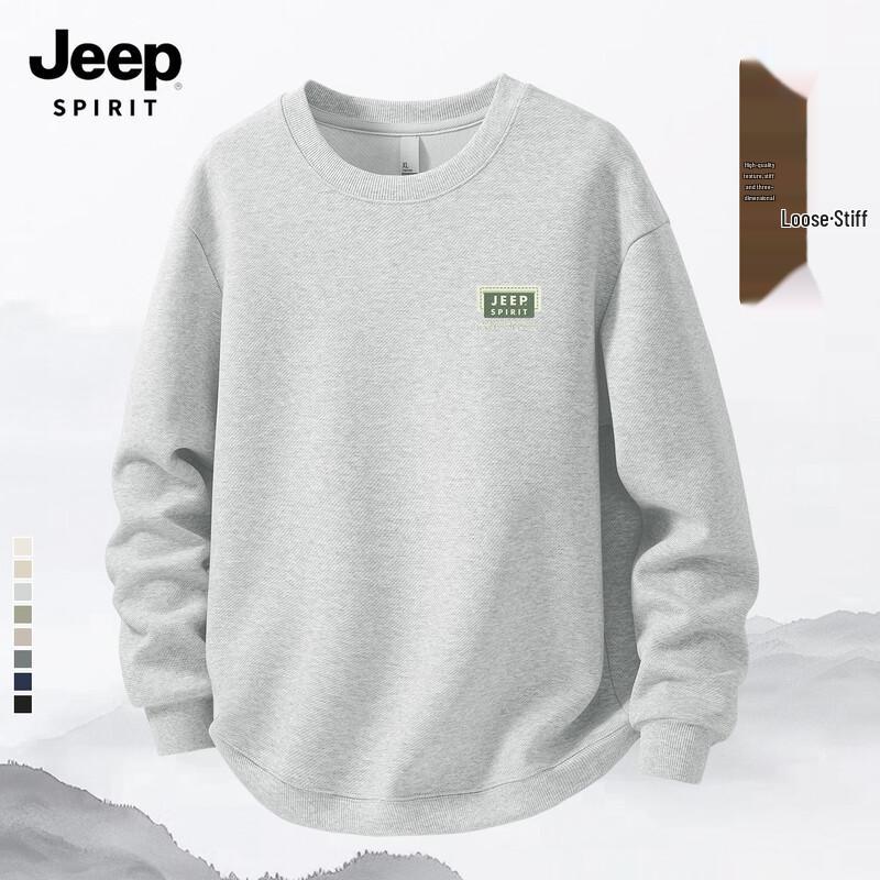 JEEP SPIRIT Men's 2025 Fall American Style Letter Logo Sweatshirt