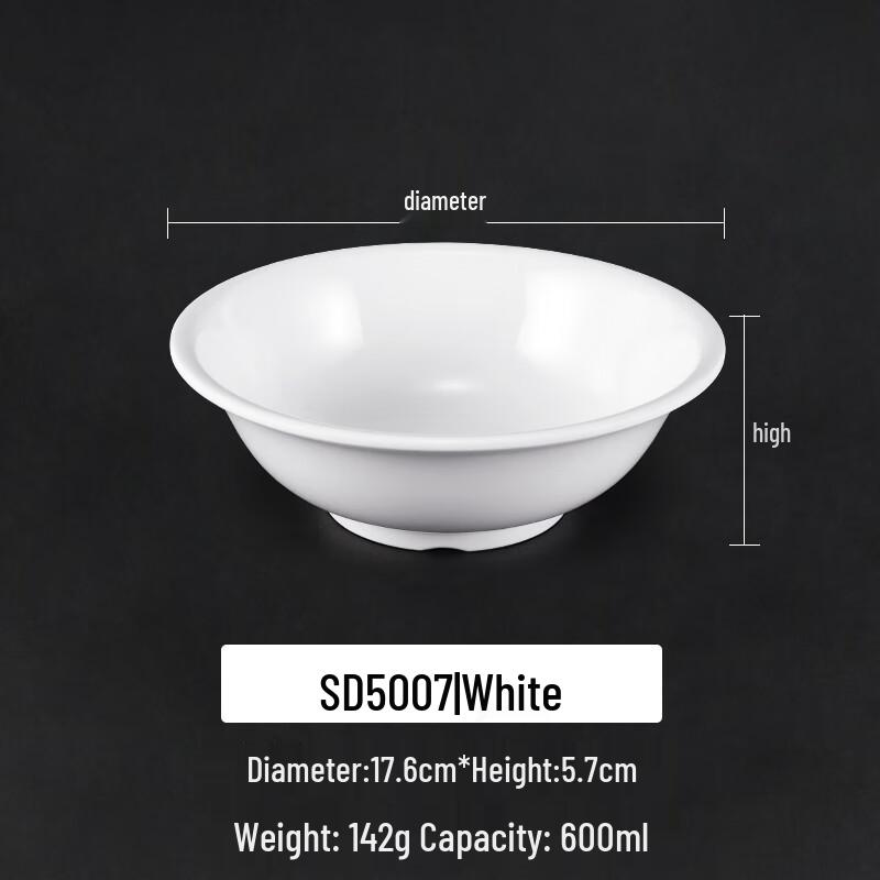 Commercial A5 White Melamine Noodle Bowl