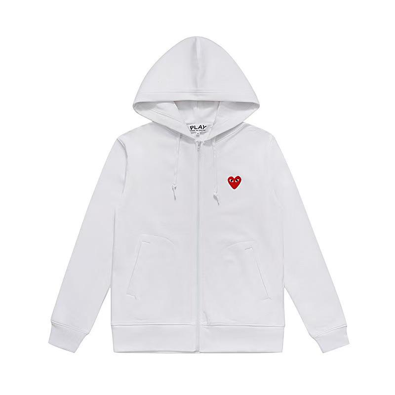 Chuan Jiu 2024 A/W Heart Hoodie: Unisex Stand Collar Zipper Pullover with Drawstring Hood