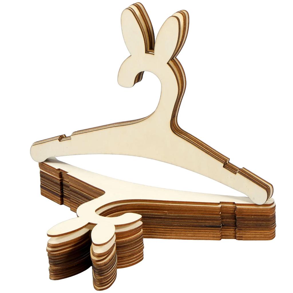 20Pcs Wooden Baby Hangers Smooth Mini Toddler Wooden Clothes Hanger Rack Kids Present Home Girls Princess Room Nursery Decor