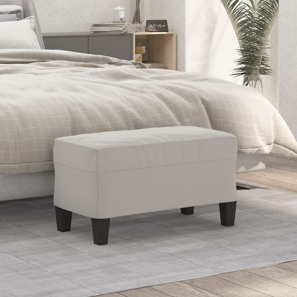Bench Light Grey 70 X 35 X 41 Cm Microfibre Fabric