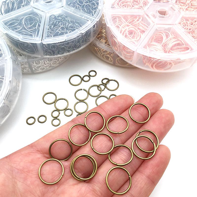 Cross Direct 1010pcs Single Loop Open Iron Jump Rings for DIY Handmade Jewelry, Boxed Accessories.