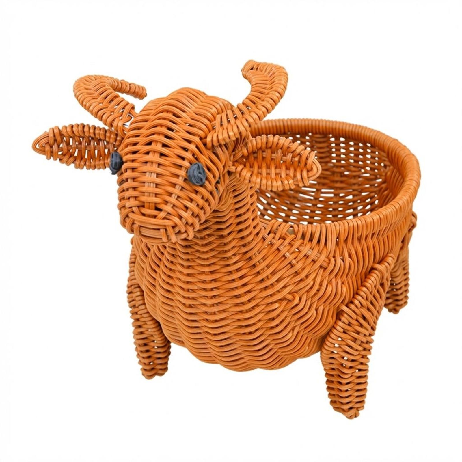 Creative Handmade Imitation Vine Weaving Vine Basket Children s Toy Water Fruit Basket Snack Dried Fruit Cartoon Animal Storage Basket One Size