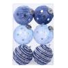 Christmas Ball Set Foam Material 6 Ornaments 8cm for Holiday Tree Decoration Office Home Event with Hanging Loops
