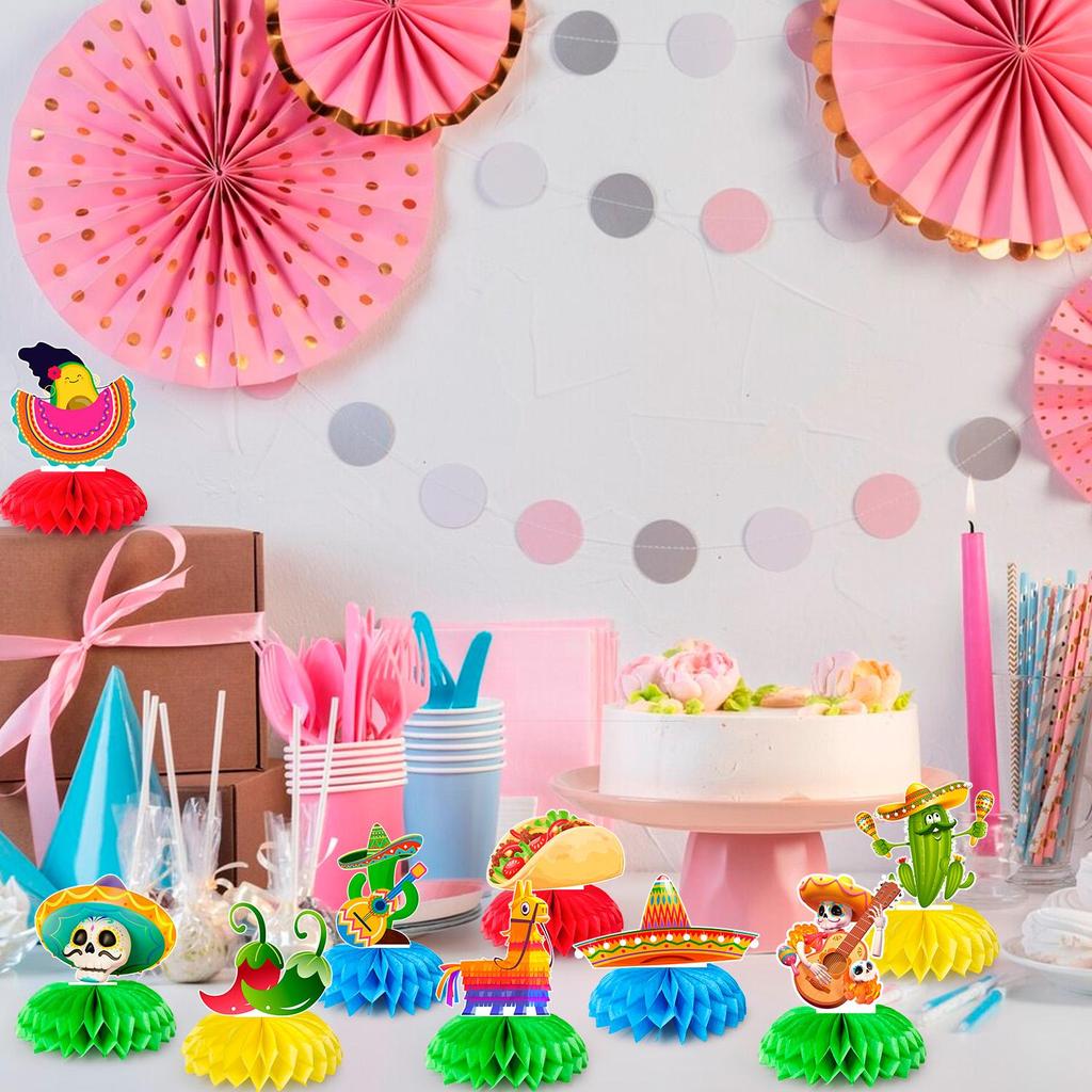 Waben-Tischmittelstück, 9 Stück Mexikanische Party-Tischdekorationen, Cinco de Mayo Tischdekorationen & Mexikanische Tischmittelstücke, Mexikanische Partydekorationen