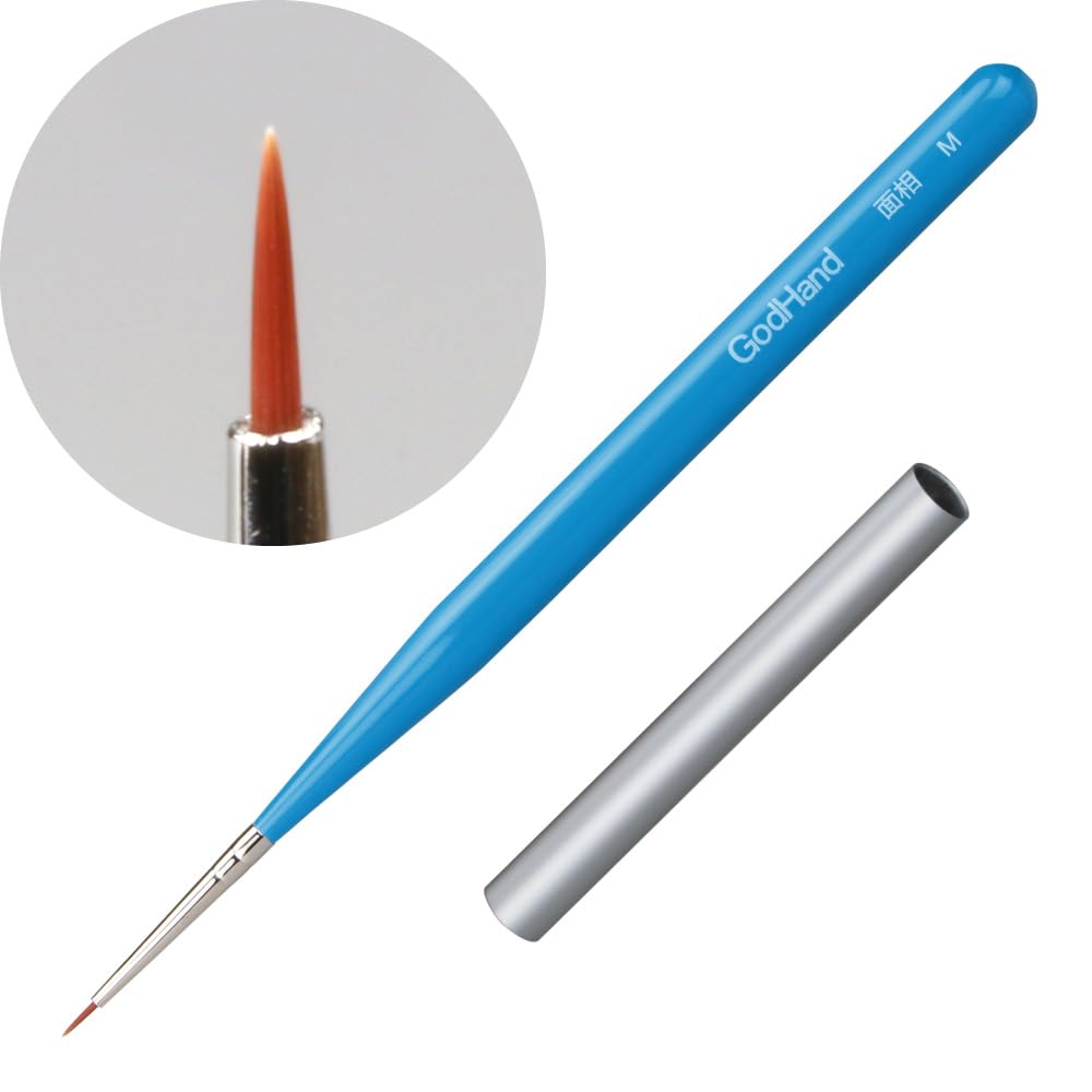 GodHand Kamifude Face Brush M Model Painting Brush for Plastic Models (with Cap) GH-BRSP-MM